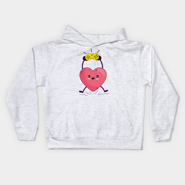 Funny Heart Gaming Valentines Day Men Women Boys Girl Gamer Kids Hoodie by jexershirts